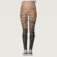 Modern Chic Black Gold Polka Dot Black Confetti
