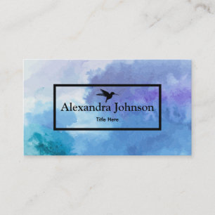 Modern Chic Black Humming Bird Faux  Business Card