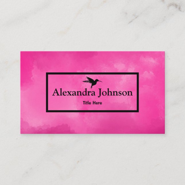 Modern Chic Black Humming Bird Faux Gold Foil Business Card (Front)