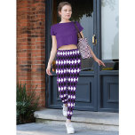 Modern Chic Black Purple Harlequin Diamond Pattern Leggings<br><div class="desc">Modern, cool, chic, stylish, halloween purple black and white geometric harlequin diamond pattern, breathable, hand sewn, womens full length fashion workout sports yoga gym running halloween witch costume leggings pants, that stretches to fit your body, hugs in all the right places, bounces back after washing, and doesn't lose their shape...</div>