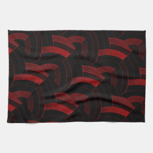 modern chic black/red chevrons kitchen towel