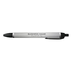 Modern Chic Black & Silver Foil Creative Designer Ink Pen