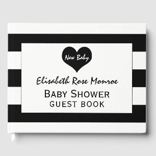 Modern Chic Black & White Baby Shower Guest Book