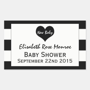 Modern Chic Black & White Baby Shower Sticker