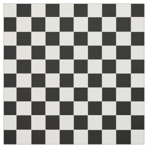 Modern Chic Black White Checkered Checks Pattern Fabric