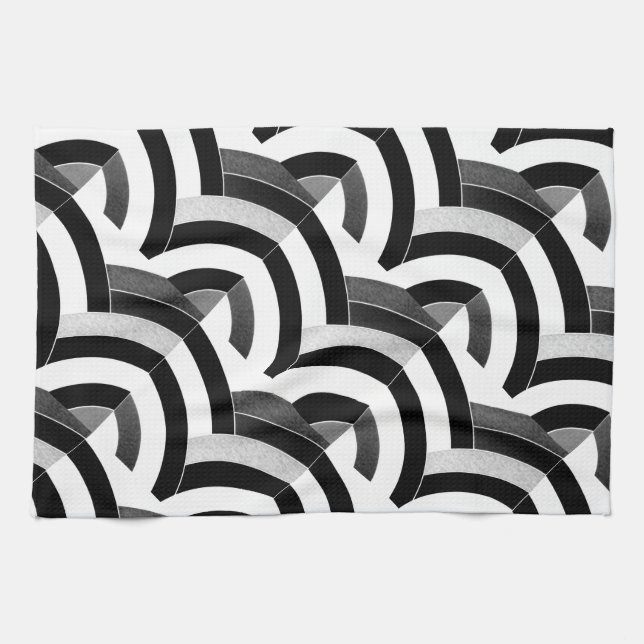 modern chic black/white chevrons kitchen towel (Horizontal)