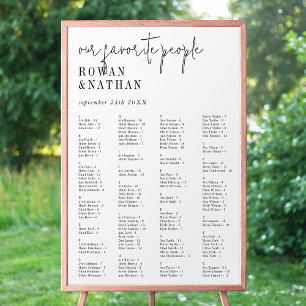 Modern Chic Black White Printable Seating Chart