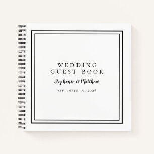 Modern Chic Black White Wedding Budget Guest Book