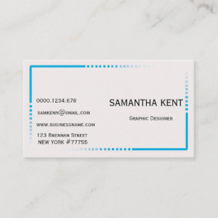 Modern chic blue and white business card