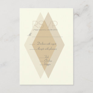 Modern & Chic Blush Diamond Overlay RSVP Card