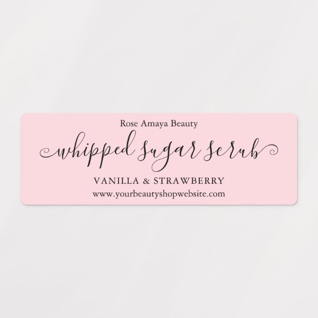 Modern Chic Blush Pink Horizontal Labels (Design 1)
