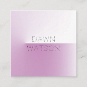 Modern Chic Blush Purple Professional Typography Square Business Card
