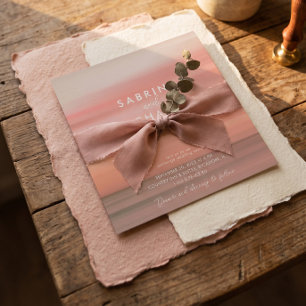 Modern Chic Blush Rose Wedding Invitation