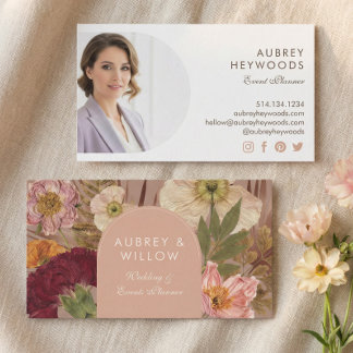Modern Chic Bohemian Wildflowers Photo Arch Business Card