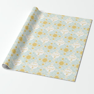 Modern Chic Boho Floral Sweet 16 Birthday Party Wrapping Paper