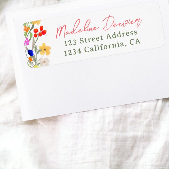 Modern chic boho wild flowers graduation (Modern chic boho wild flowers graduation label)