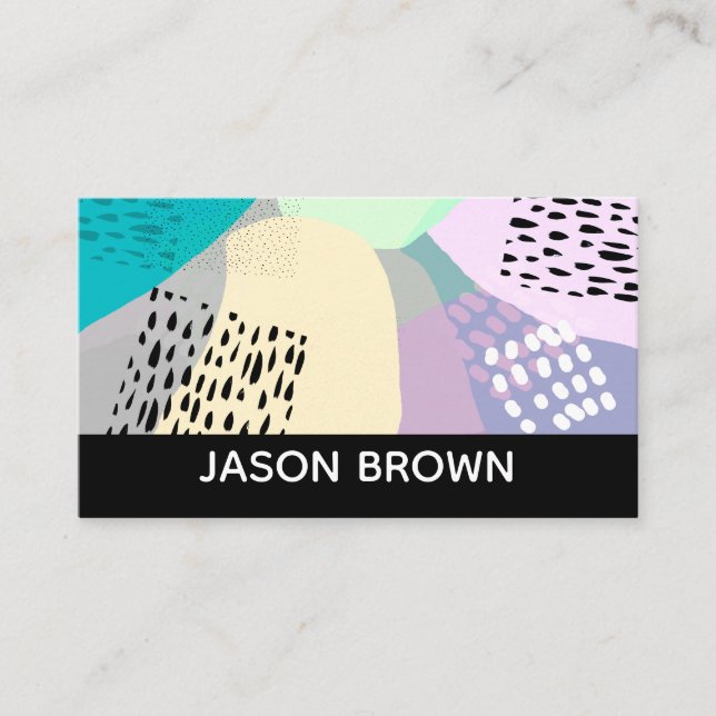 modern chic bold original abstract  art design business card (Front)