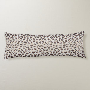 Modern chic brown cheetah print pattern monogram body pillow