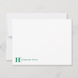 Modern Chic Business Monogram Line Classic Green Card