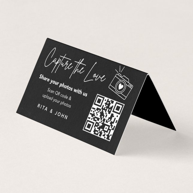 Modern Chic Capture The Love QR code Folded Card (Front)