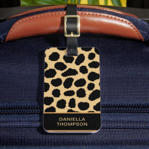Modern Chic Cheetah Print Pattern Adventure Travel Luggage Tag