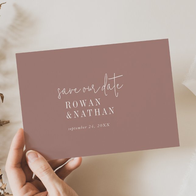 Modern Chic Cinnamon Pink Wedding Save The Date (Creator Uploaded)