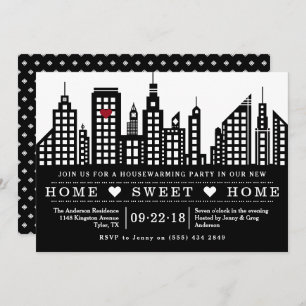 Modern Chic Cityscape New Home Housewarming Party Invitation