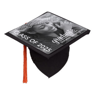 Modern Chic Class of 2025 Photo  Graduation Cap Topper