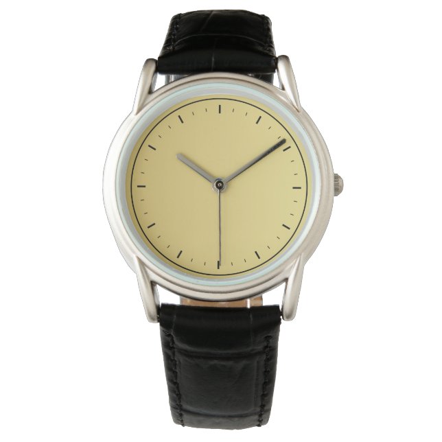 Modern Chic Classic Black Men's  Leather Watch (Front)