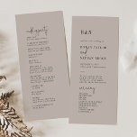 Modern Chic COLOR EDITABLE Flat Wedding Program<br><div class="desc">This minimalist chic colour editable flat wedding program is perfect for a simple wedding. The minimalist boho design features rustic unique and stylish bohemian typography in a cream tan beige colour. In the design view, easily change the colours on this design if needed to suit your wedding colour palette. Include...</div>