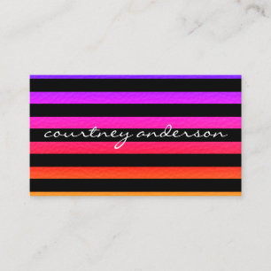 Modern Chic Colourful Texture Black Stripes Business Card