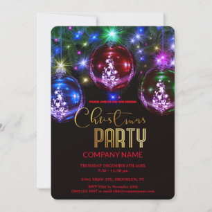 Modern Chic Corporate Christmas Vintage Decoratio Invitation