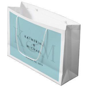 Modern Chic Couple Names Bride & Groom Wedding Large Gift Bag