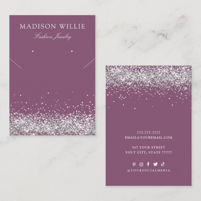 Modern Chic custom colour necklace earring display Business Card (Front/Back)