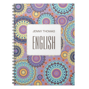 Modern Chic Cute Trendy Colourful Pattern Class No Notebook