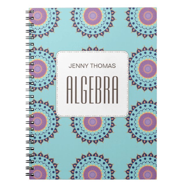 Modern Chic Cute Trendy Colourful Pattern Class Notebook (Front)