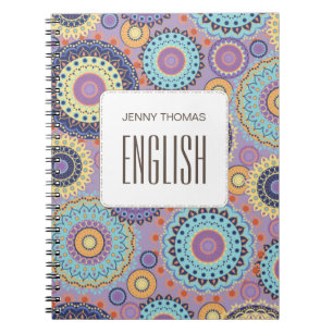 Modern Chic Cute Trendy Colourful Pattern Class Notebook