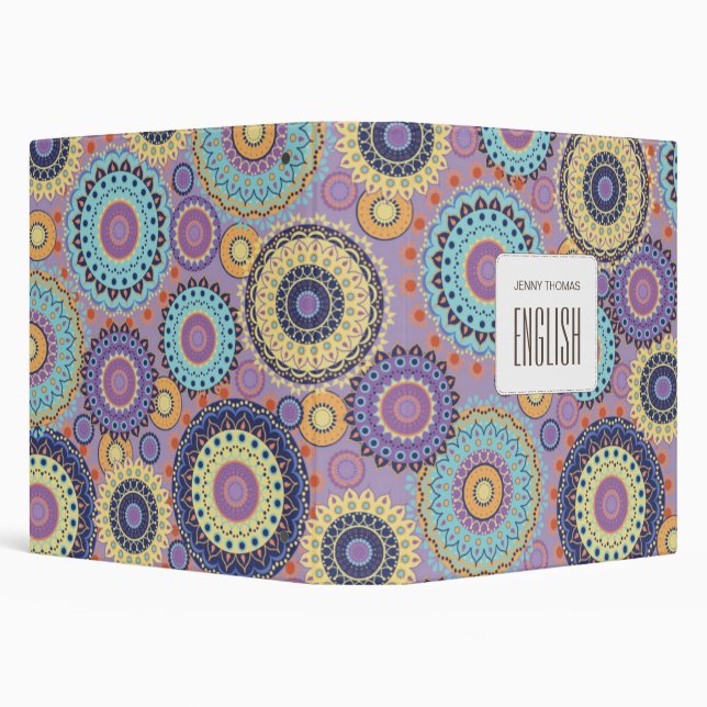 Modern Chic Cute Trendy Colourful Pattern Stylish Binder (Background)