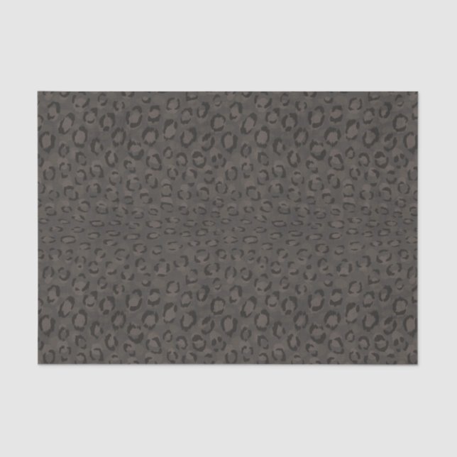 Modern chic dark grey cheetah print pattern tissue paper (Front)