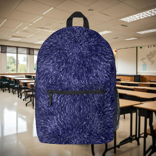 Modern, chic design in dark blue, glitter effect printed backpack