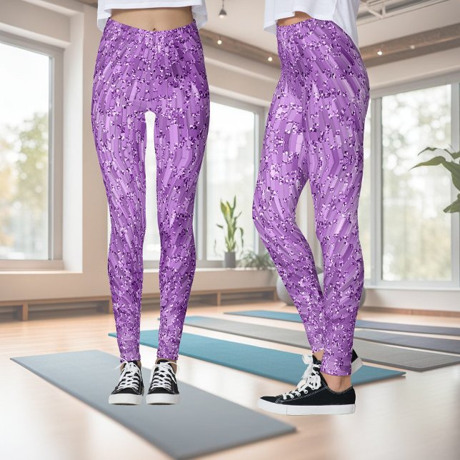 Modern, chic design in purple with glitter effect leggings (Creator Uploaded)