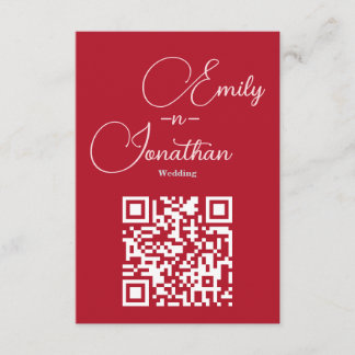 Modern Chic Editorial Deep Red Wedding Enclosure Card