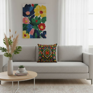 Modern chic elegant colourful geometric pattern  throw pillow