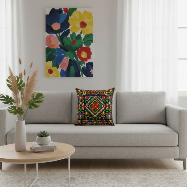 Modern chic elegant colourful geometric pattern  throw pillow (Creator Uploaded)