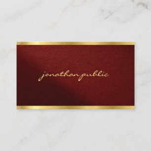 Modern Chic Elegant Gold Text Typography Script Business Card