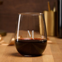 Modern Chic Elegant Monogrammed Etched Custom 17oz