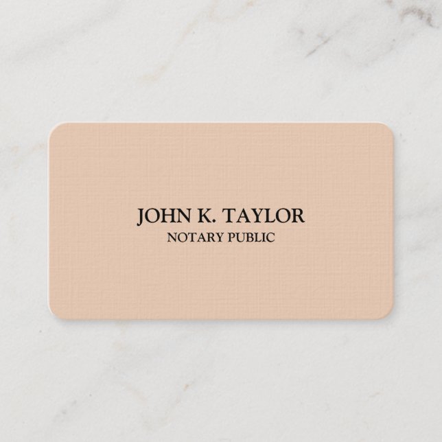 Modern chic elegant notary public business card (Front)