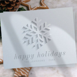 Modern Chic Elegant Snowflake Holiday Card