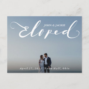 Modern Chic Eloped Wedding Post-Party Invitation Postcard