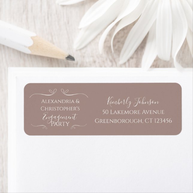 Modern Chic Engagement Party Return Address (Insitu)